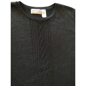 Alfred Dunner Lightweight‎ Sweater Black Sparkles Short Sleeve Womens Size XXL